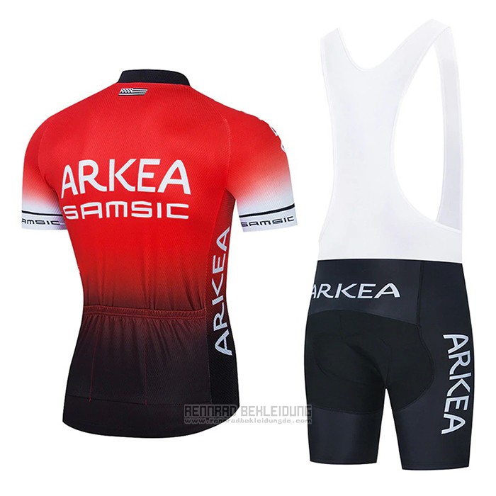 2021 Fahrradbekleidung Arkea Samsic Rot Shwarz Trikot Kurzarm und Tragerhose